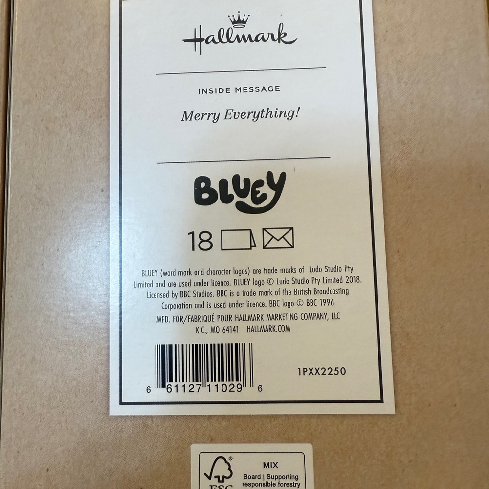 Hallmark Bluey Holiday Card Boxes Bluey Santa 54 Cards Hooray it’s Christmas - Picture 7 of 16